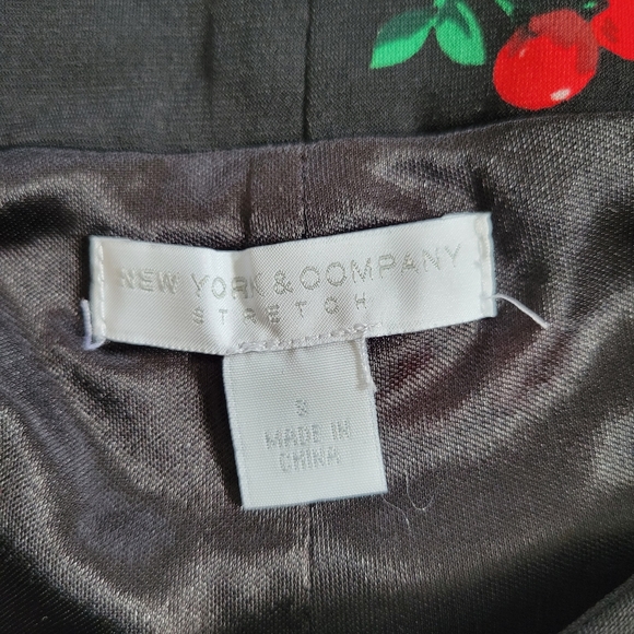 NY&Co Cherry Print Black Dress - Picture 10 of 11